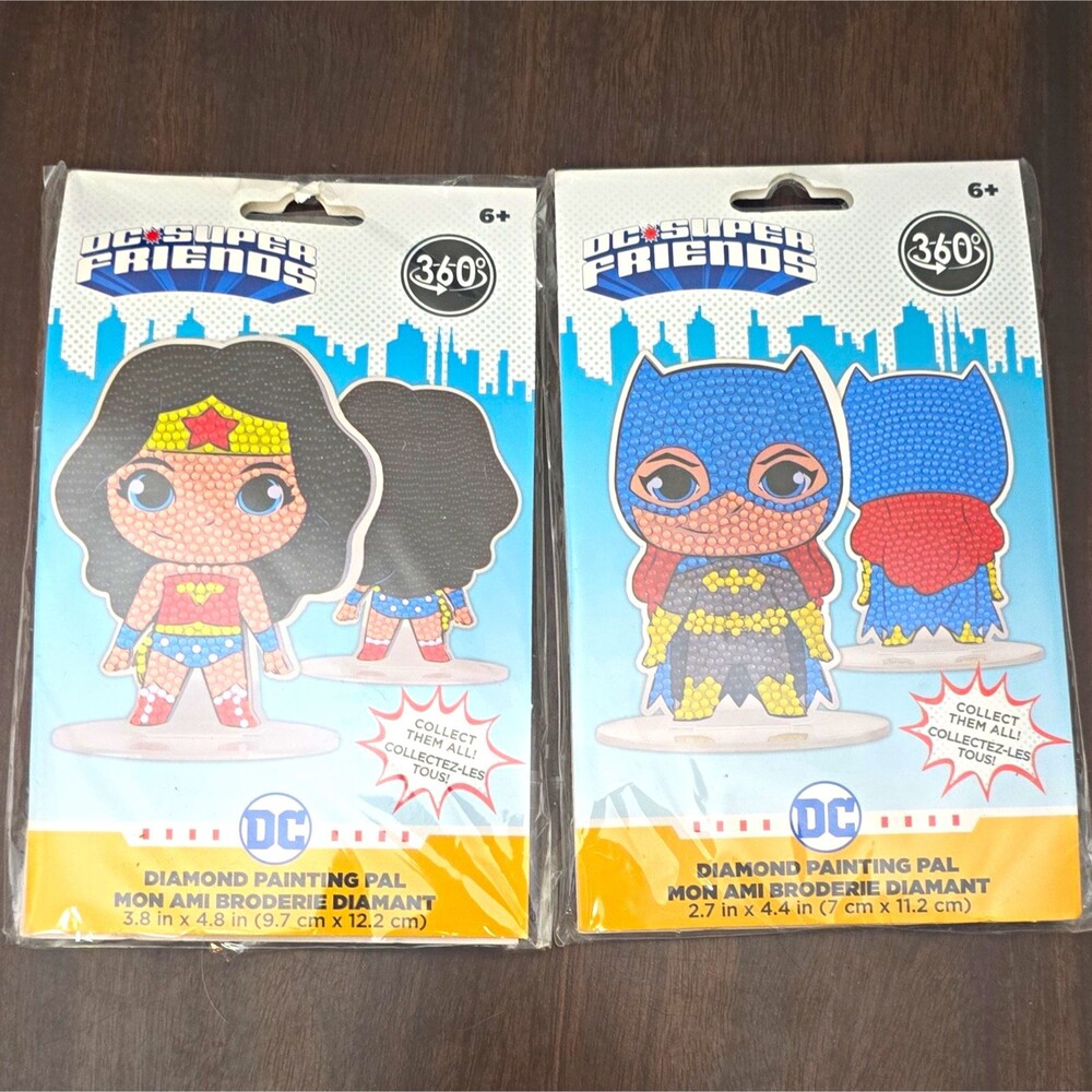 DC Super Friends Diamond Painting Pal Craft Kits Lot of 2 Wonder Woman Batman